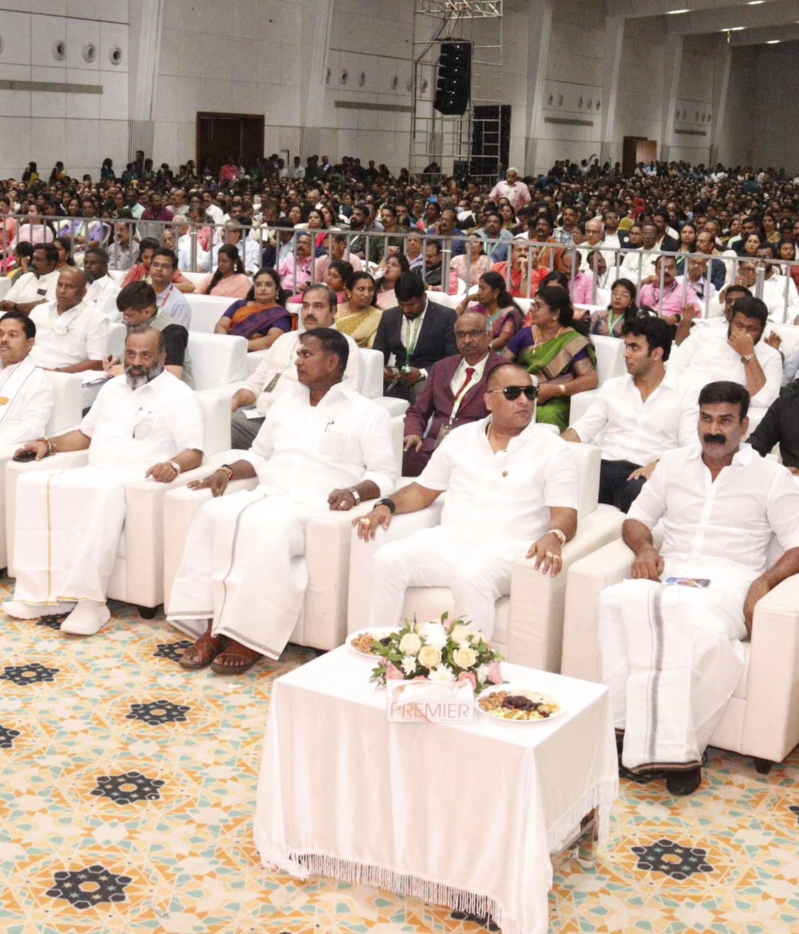Chairman P.K. Preeth seated at Premier Front Row in Mega Public Assembly