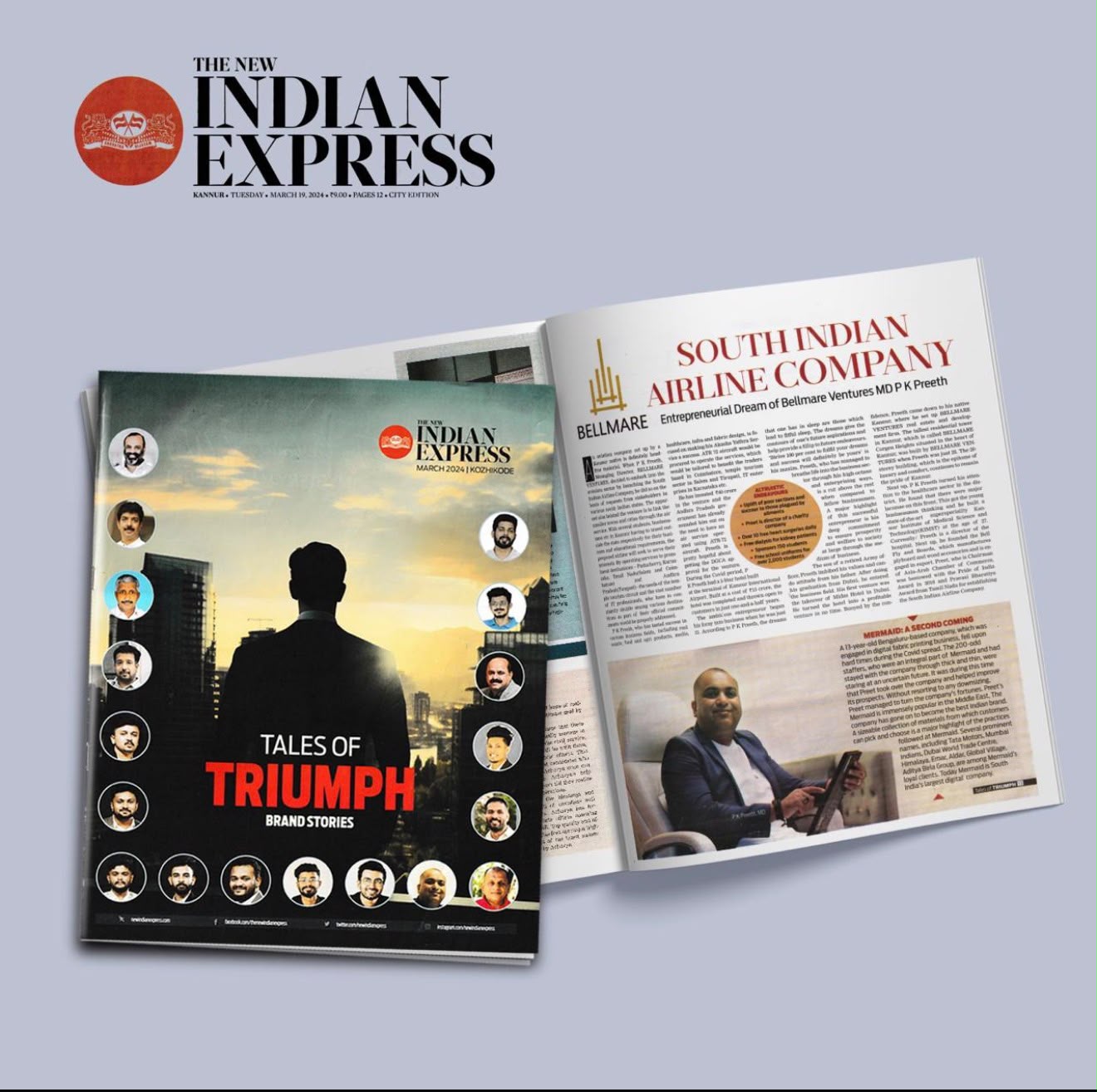 The New Indian Express Feature on P.K. Preeth - South Indian Airline Company